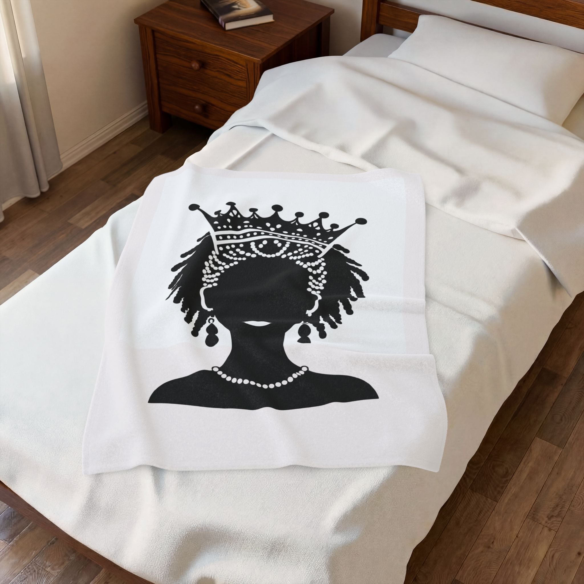 Black Crowned Afro Woman - Blanket
