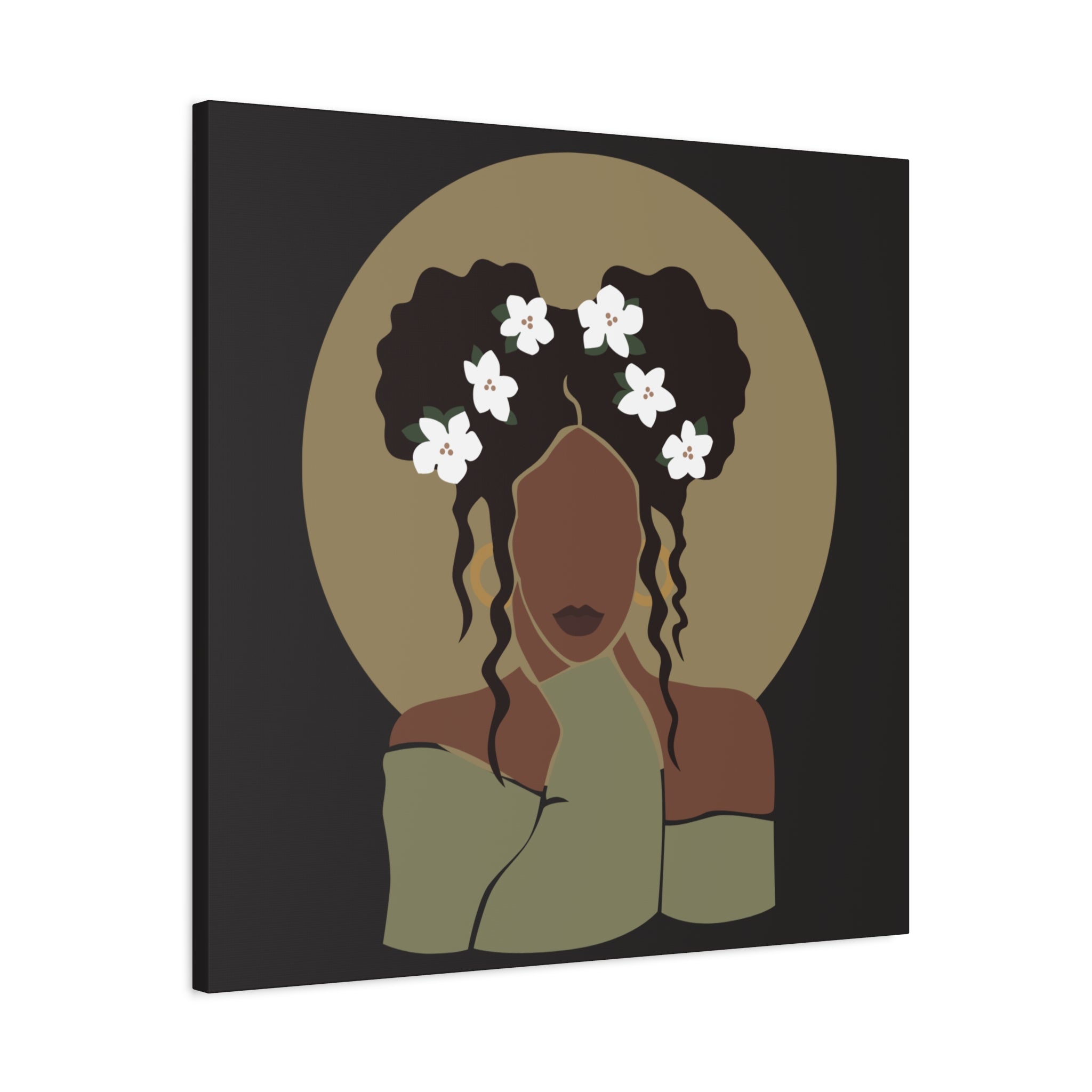 Floral Halo Woman – Canvas Art