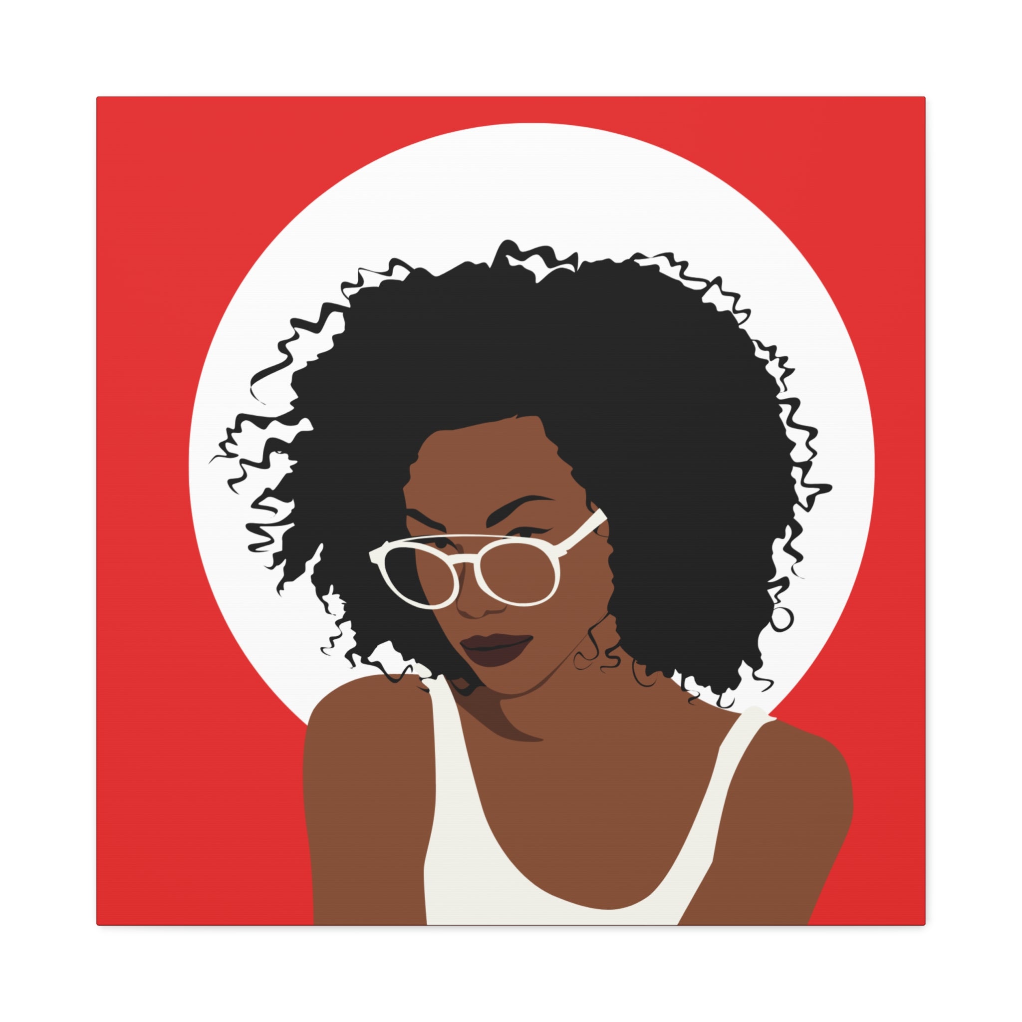 Afro Woman with Glasses — Canvas Art
