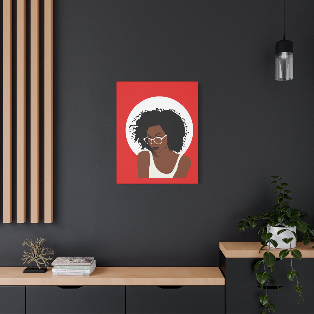 Afro Woman with Glasses — Canvas Art