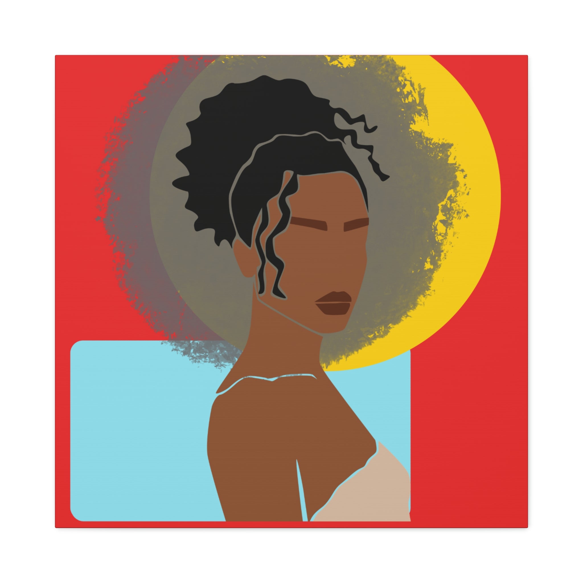 Woman With Curly Bun — Canvas Art
