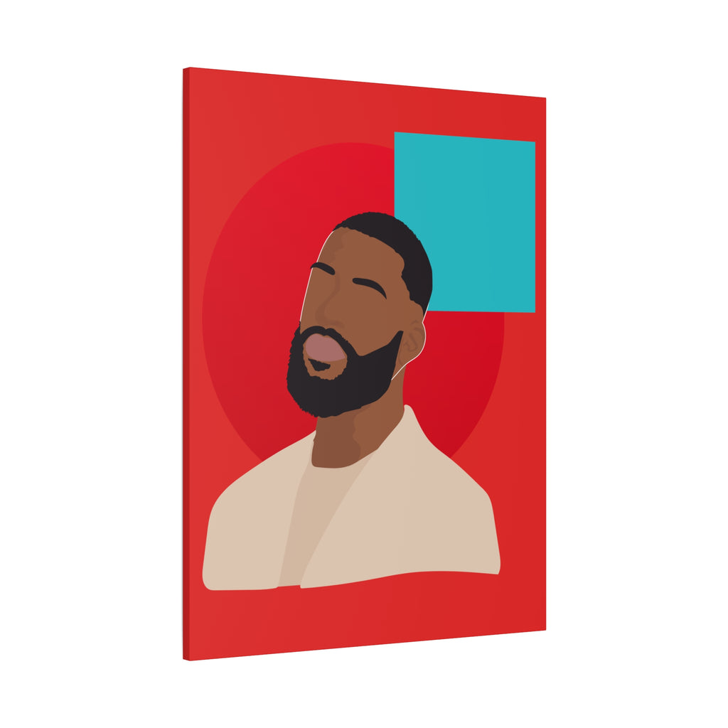 Male Modern Red & Teal — Canvas Art