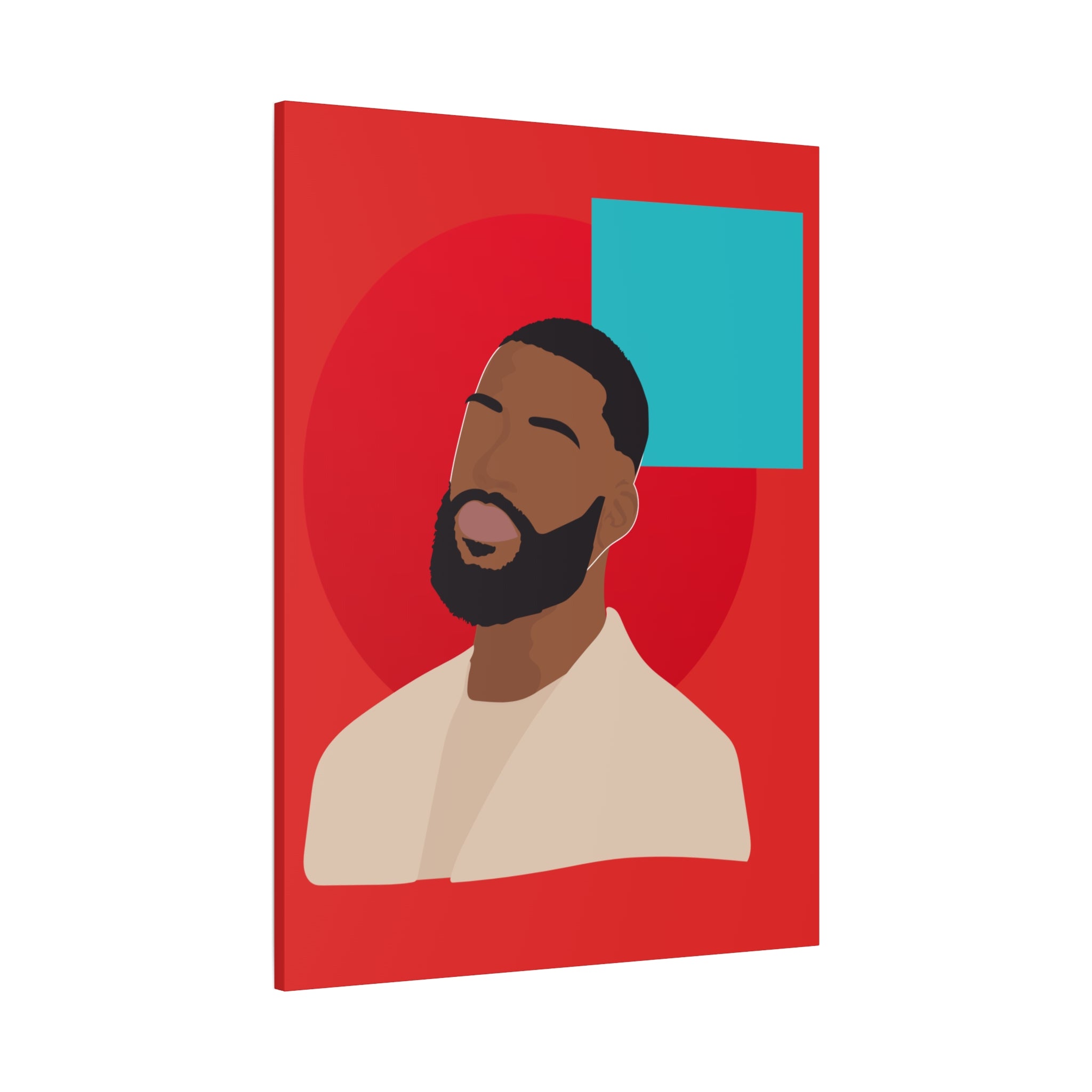 Male Modern Red & Teal — Canvas Art