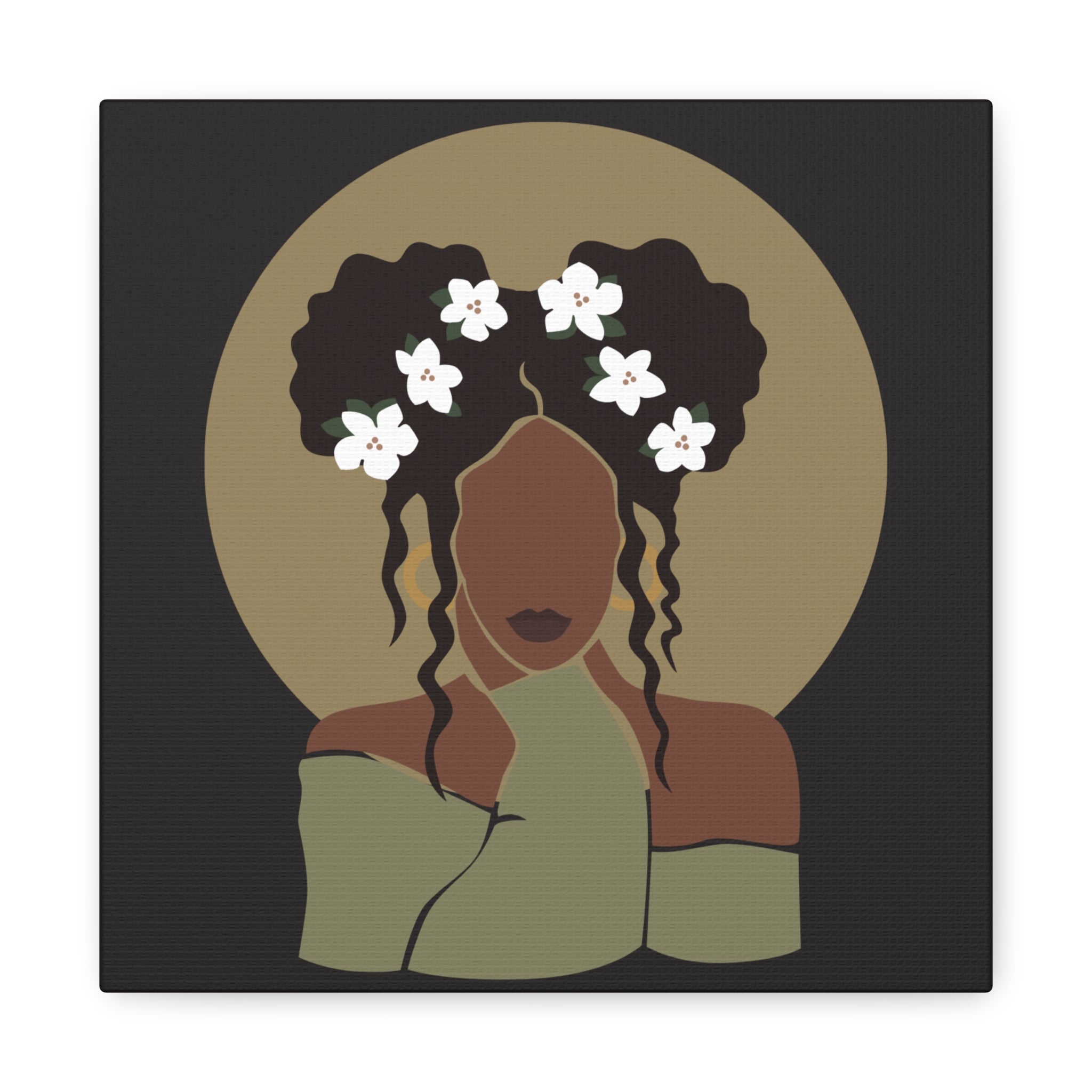 Floral Halo Woman – Canvas Art