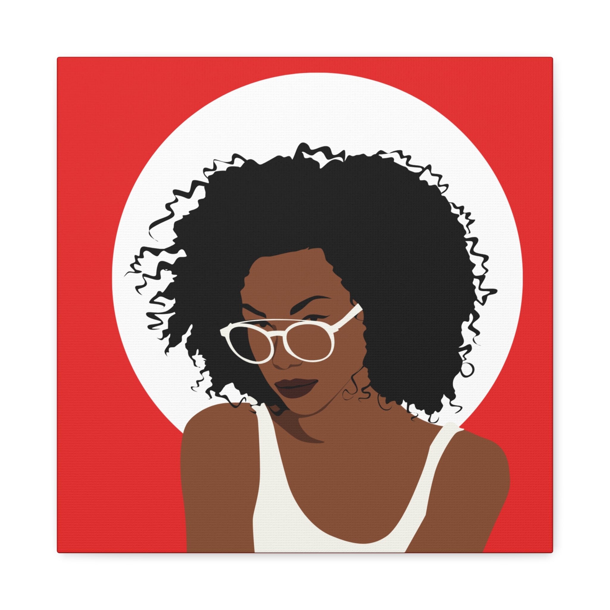 Afro Woman with Glasses — Canvas Art