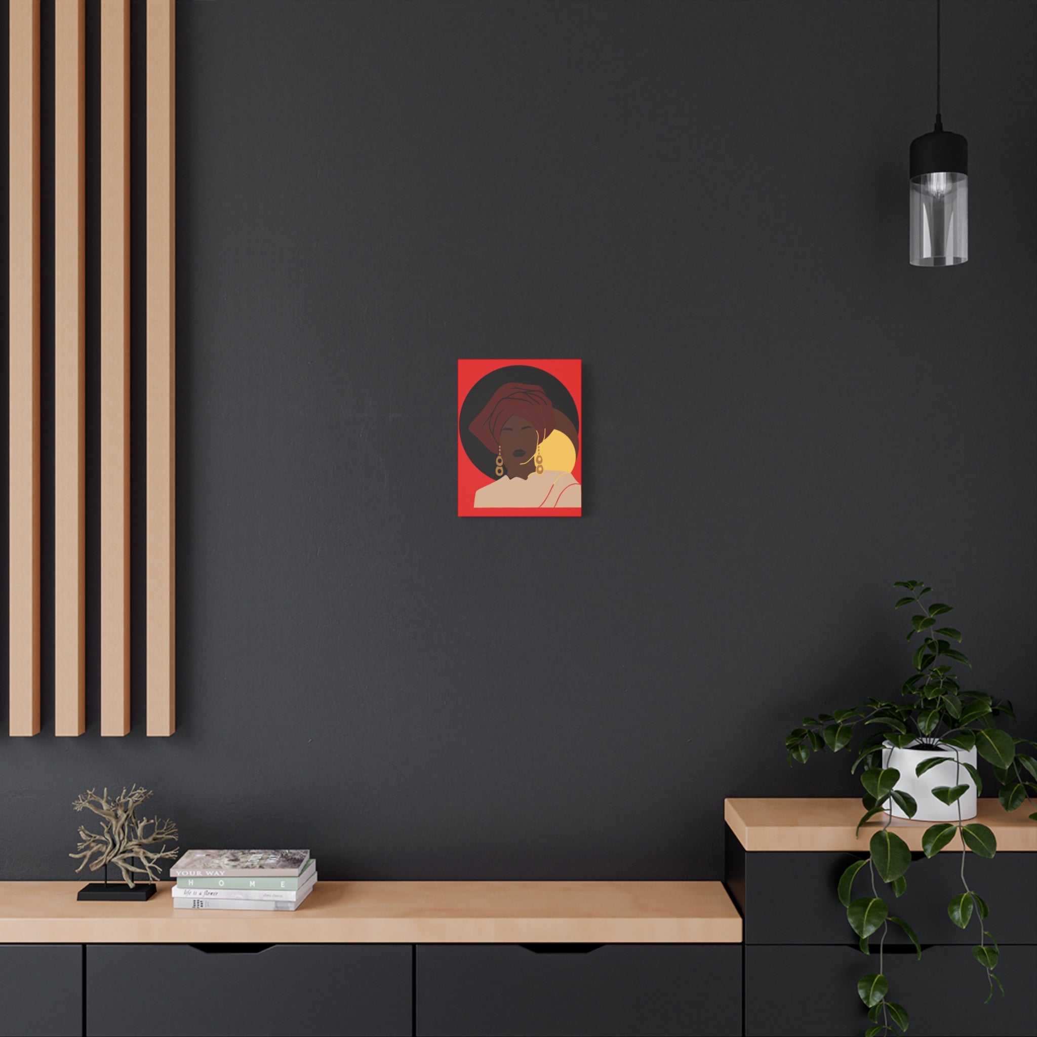 African Woman Black, Brown, and Yellow — Canvas Art