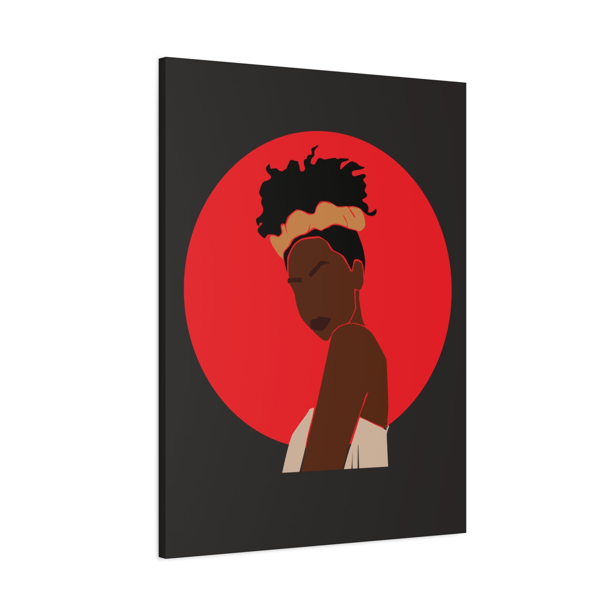 Woman Silhouette with Red Sun — Canvas Art