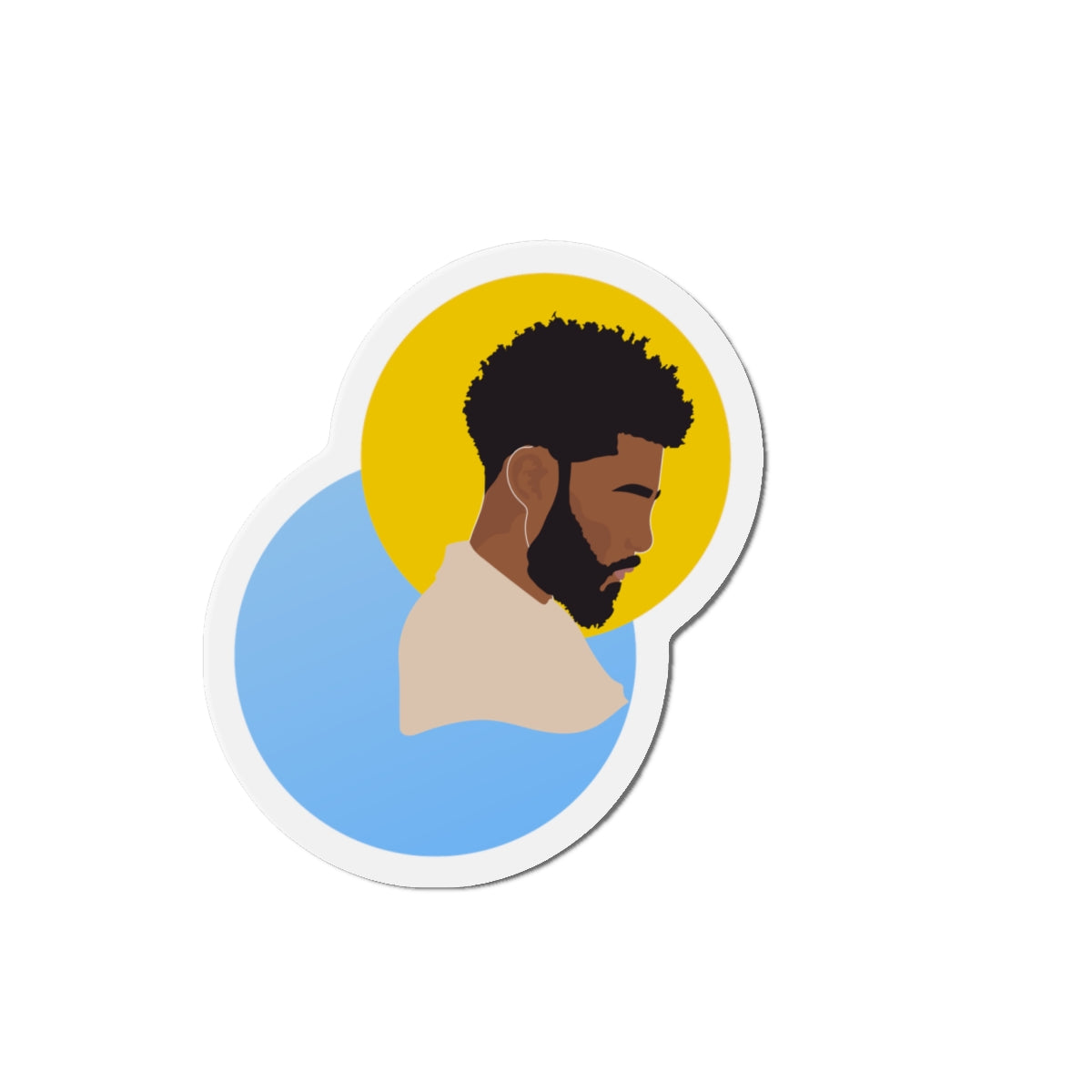 Afro-Textured Hair, Sun Halo Male — Magnet