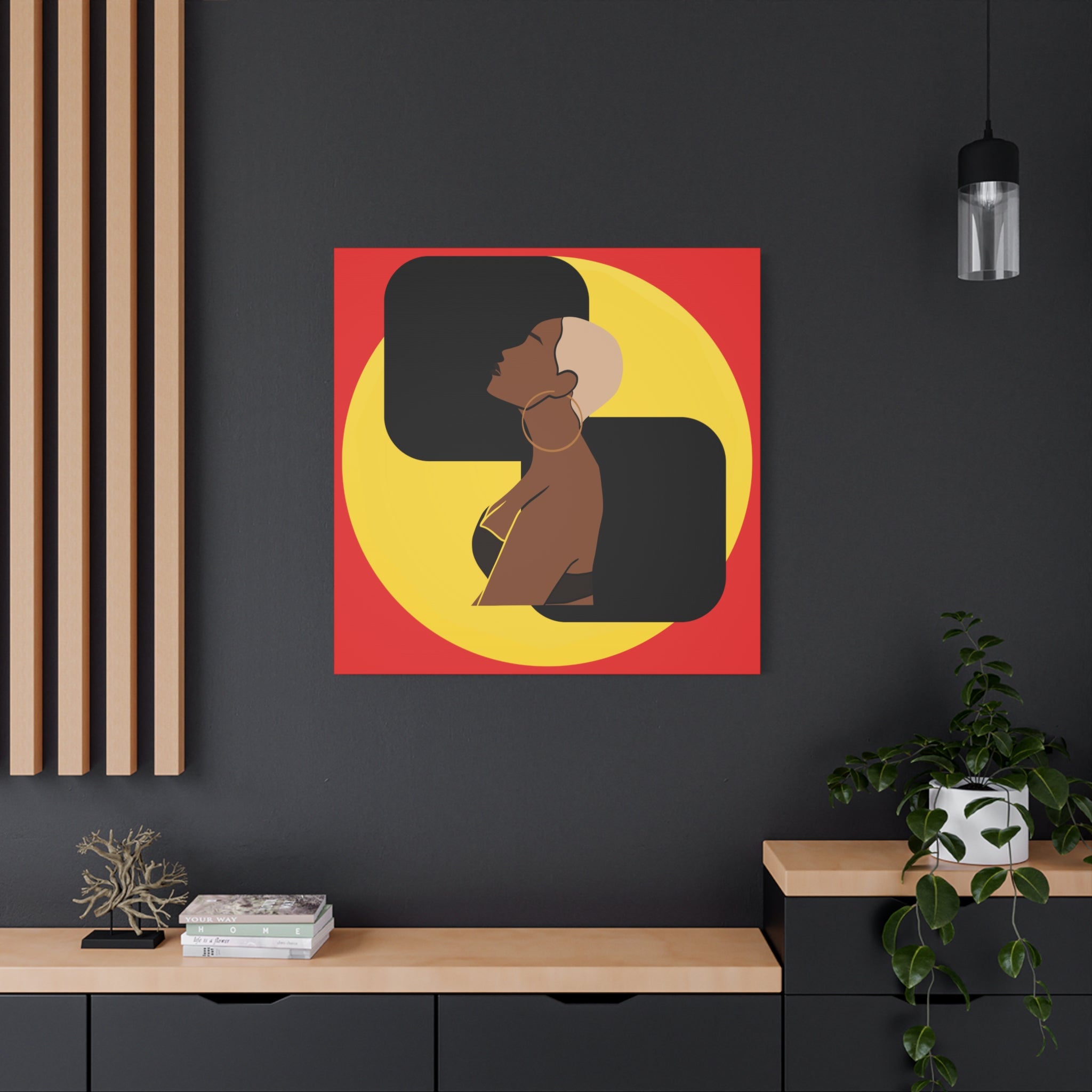 Bold Yellow and Black Woman – Canvas Art