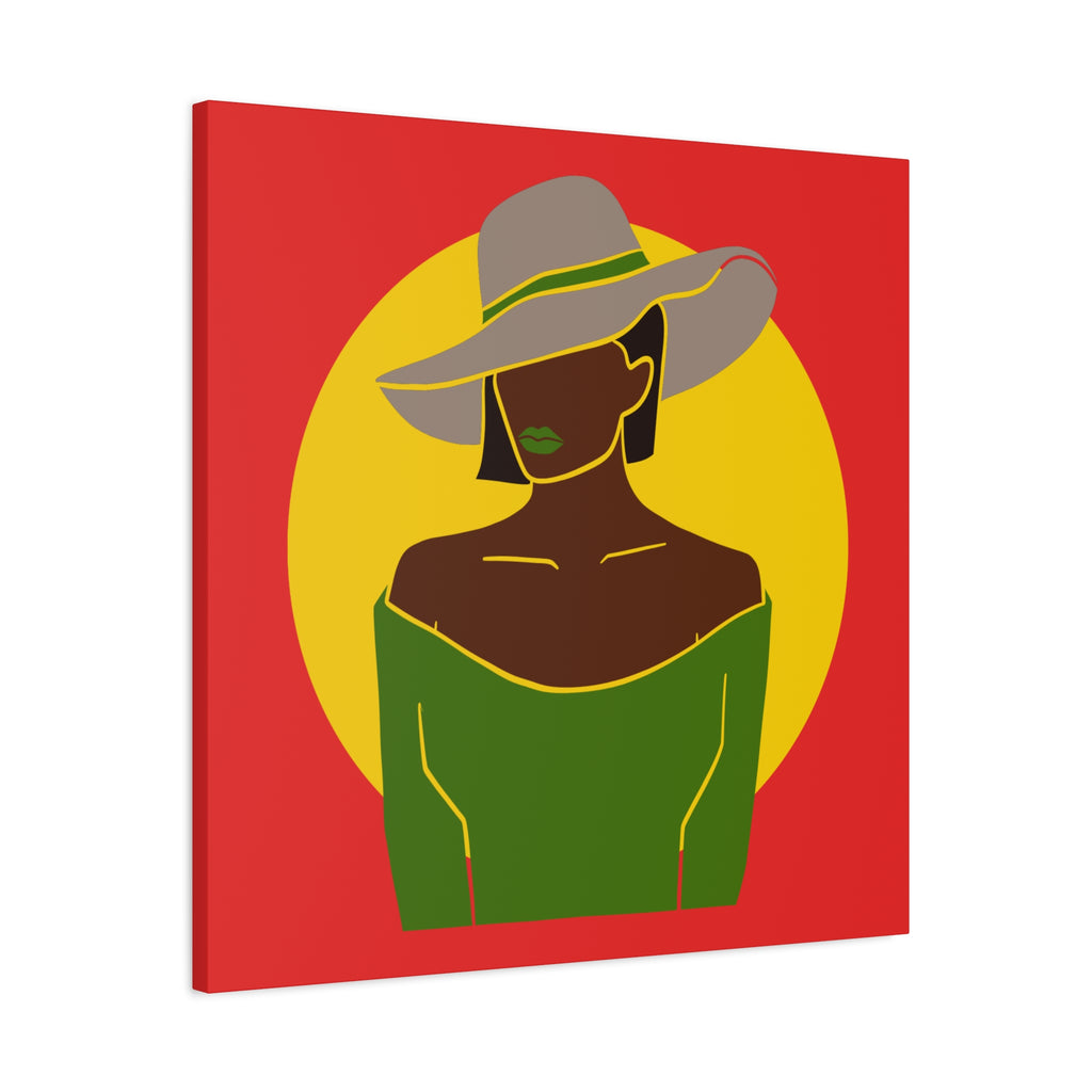 Afro Woman with Hat – Canvas Art