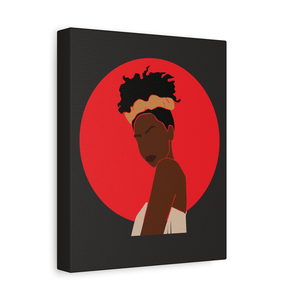 Woman Silhouette with Red Sun — Canvas Art