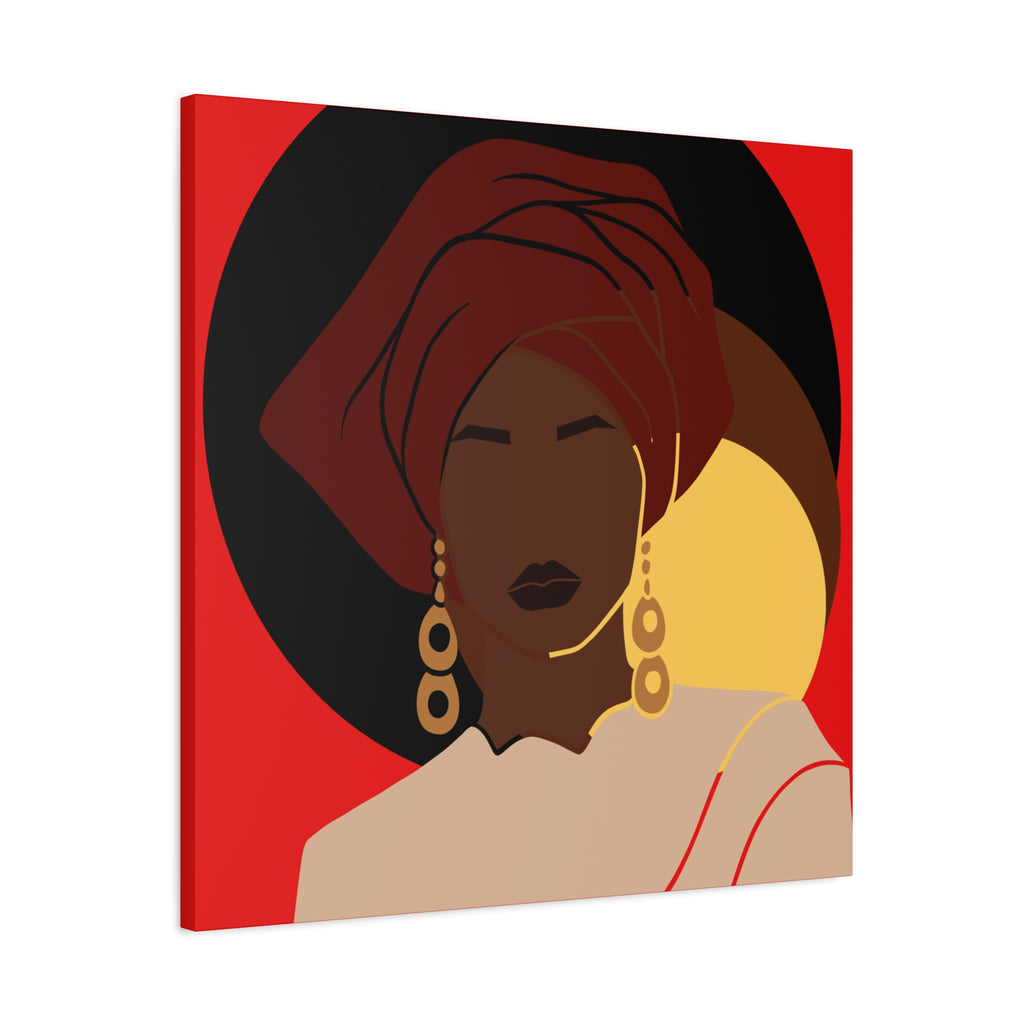 African Woman Black, Brown, and Yellow — Canvas Art
