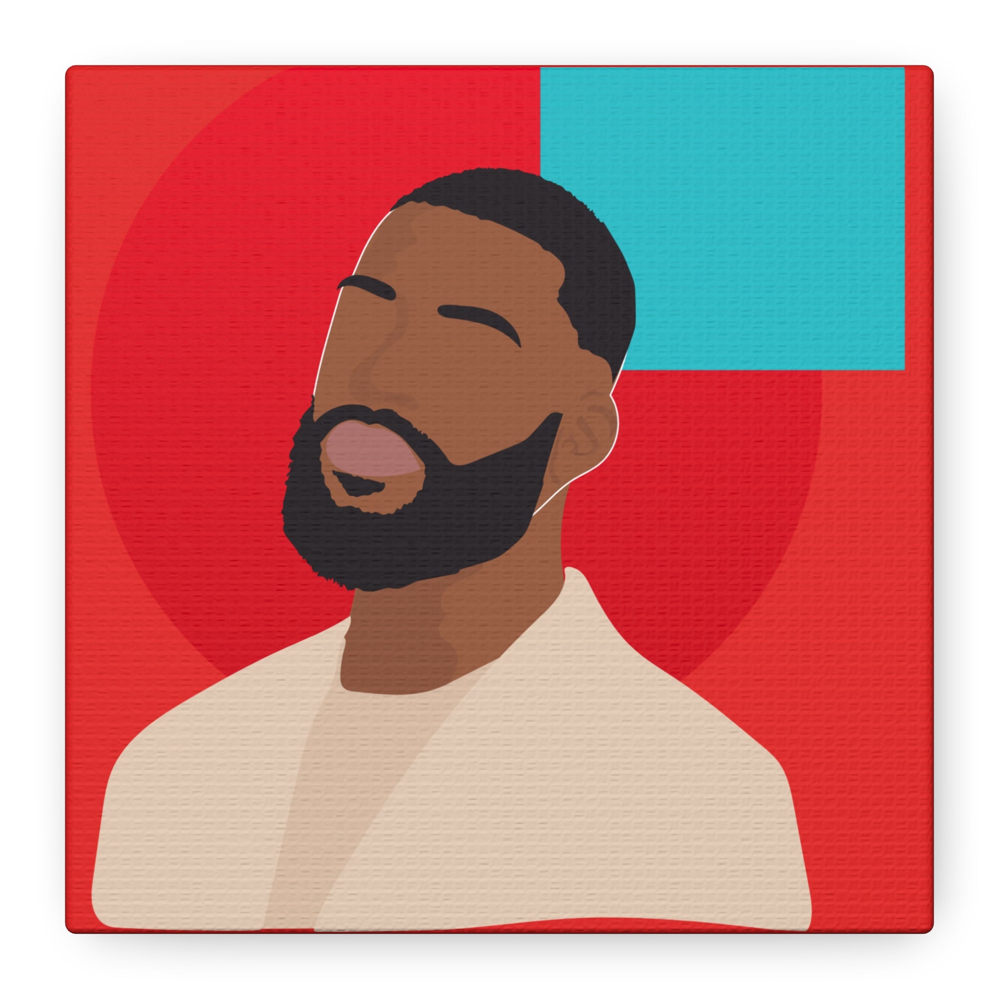 Male Modern Red & Teal — Canvas Art
