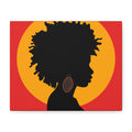 Black Woman Profile with Afro & Earring - Canvas Art