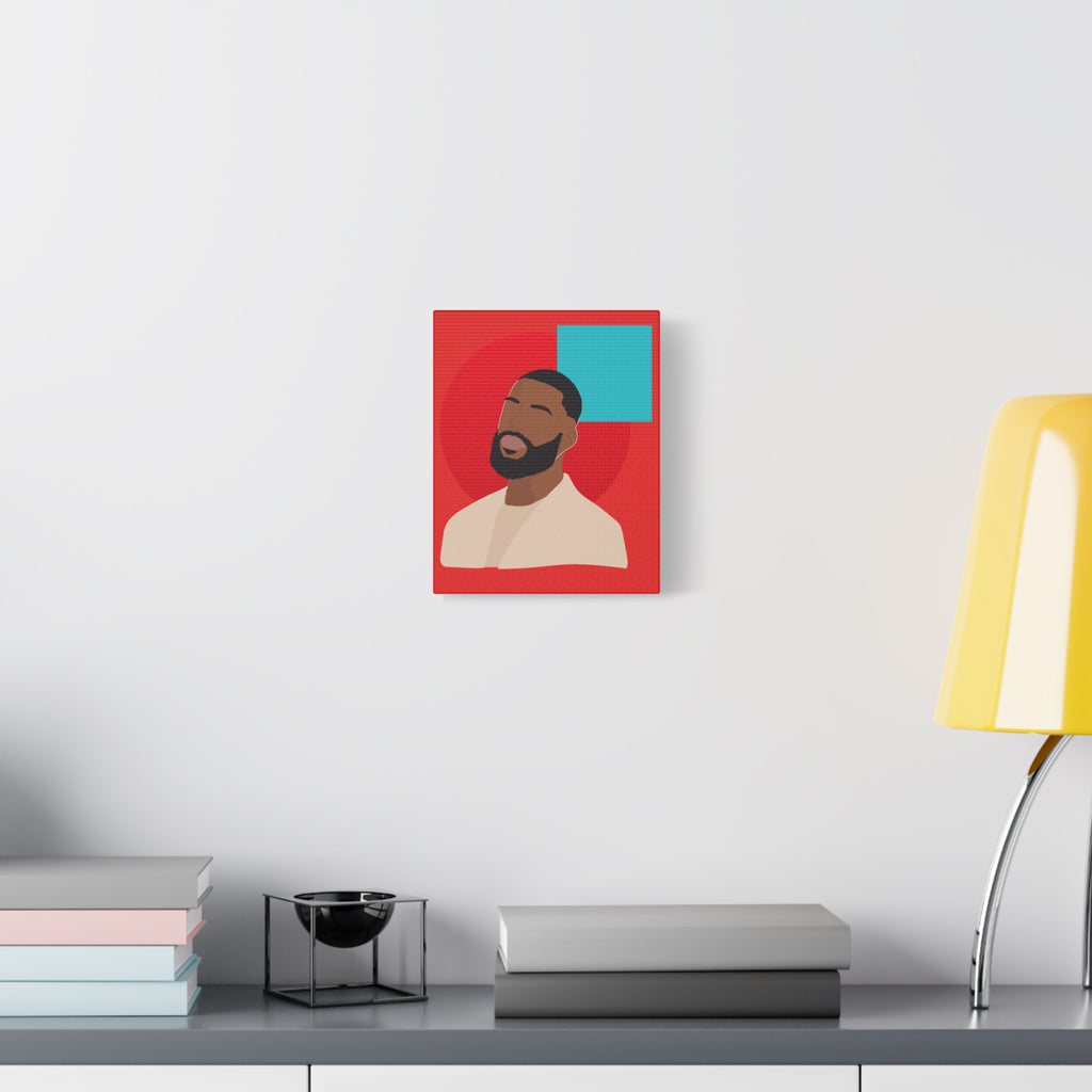 Male Modern Red & Teal — Canvas Art