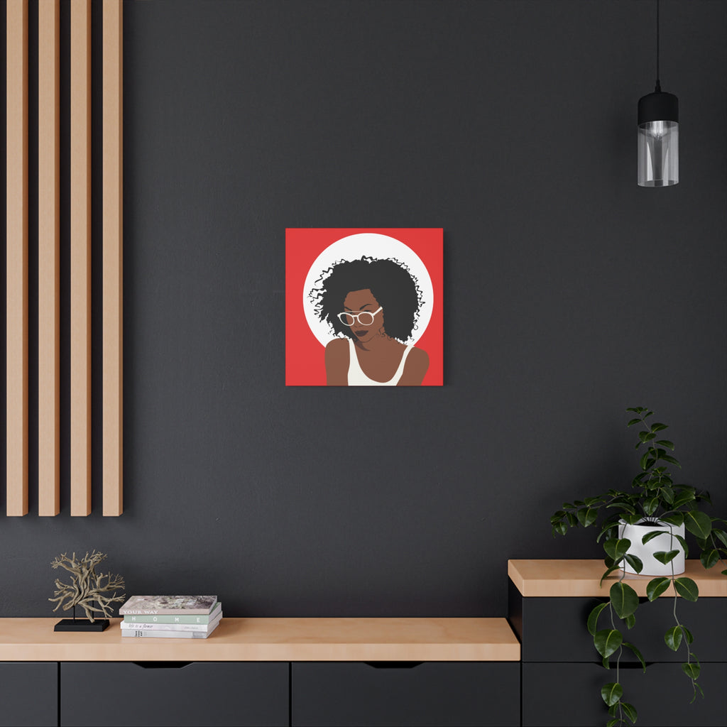 Afro Woman with Glasses — Canvas Art