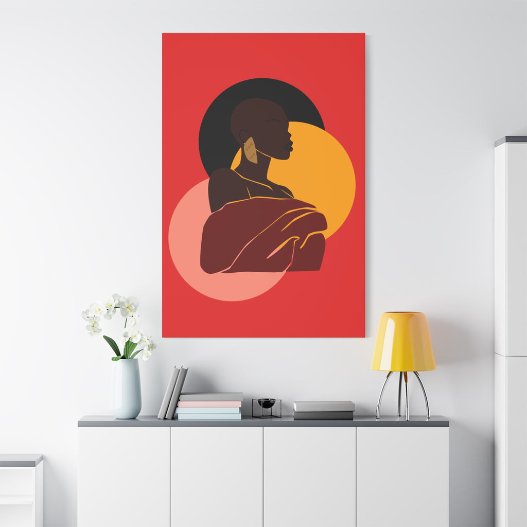 Bold Woman with Circles  –Canvas Art