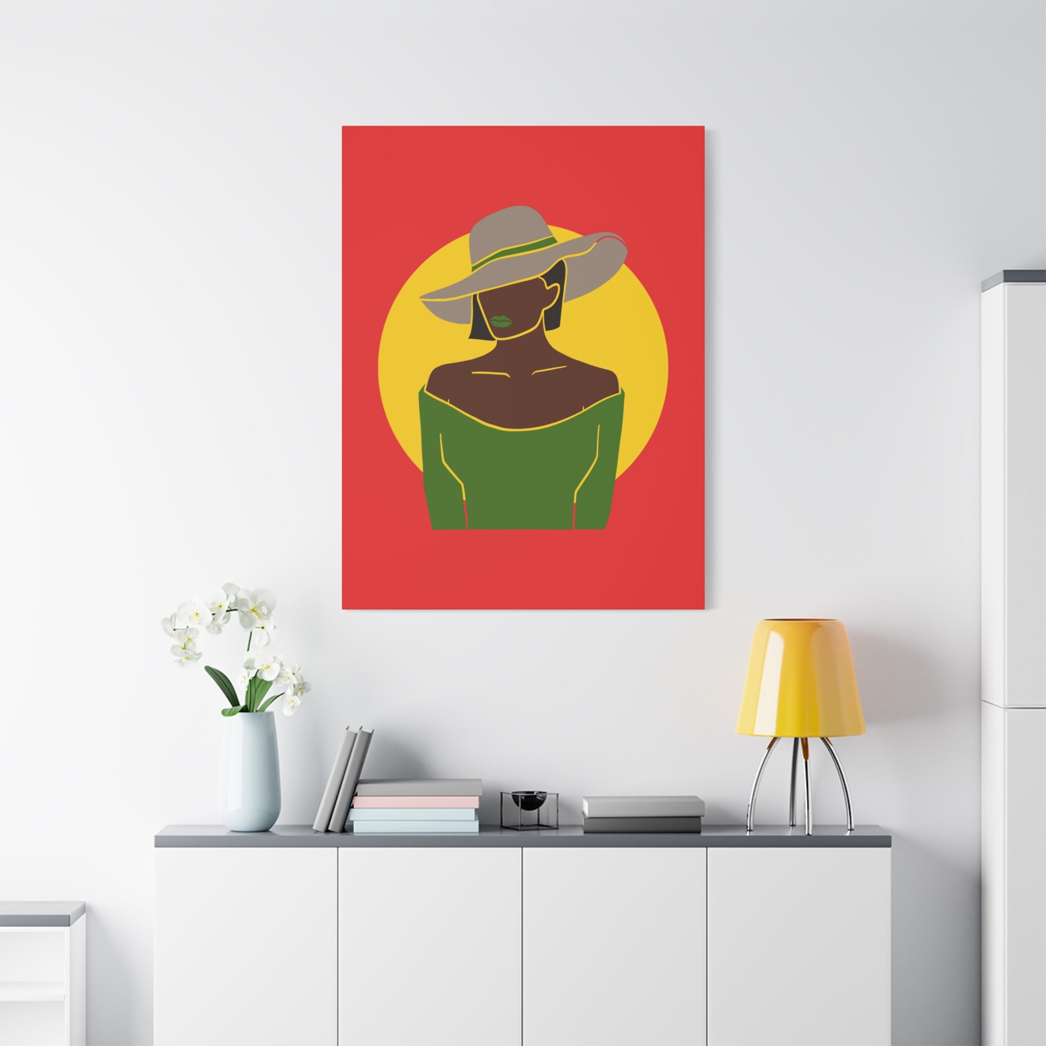 Afro Woman with Hat – Canvas Art