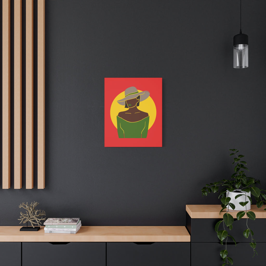 Afro Woman with Hat – Canvas Art