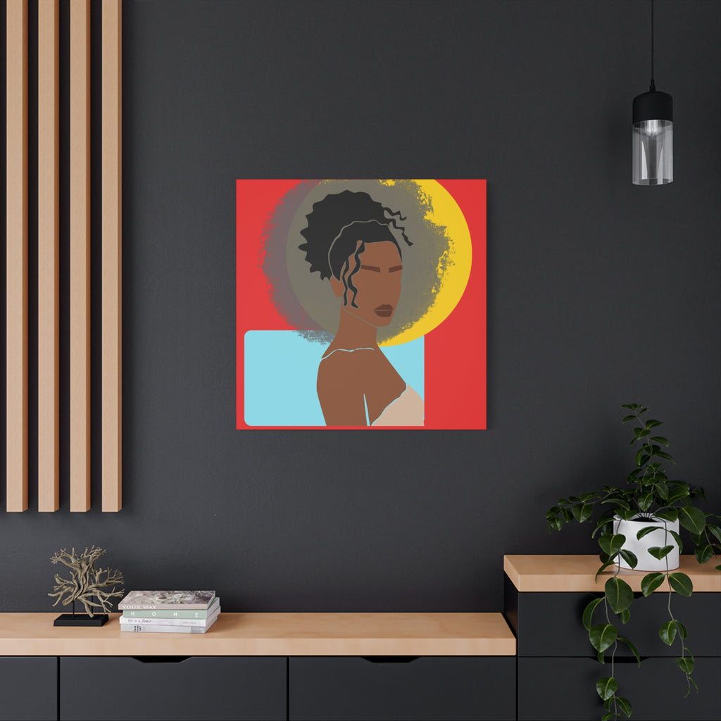 Woman With Curly Bun — Canvas Art