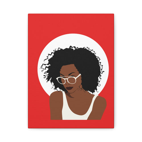 Afro Woman with Glasses — Canvas Art