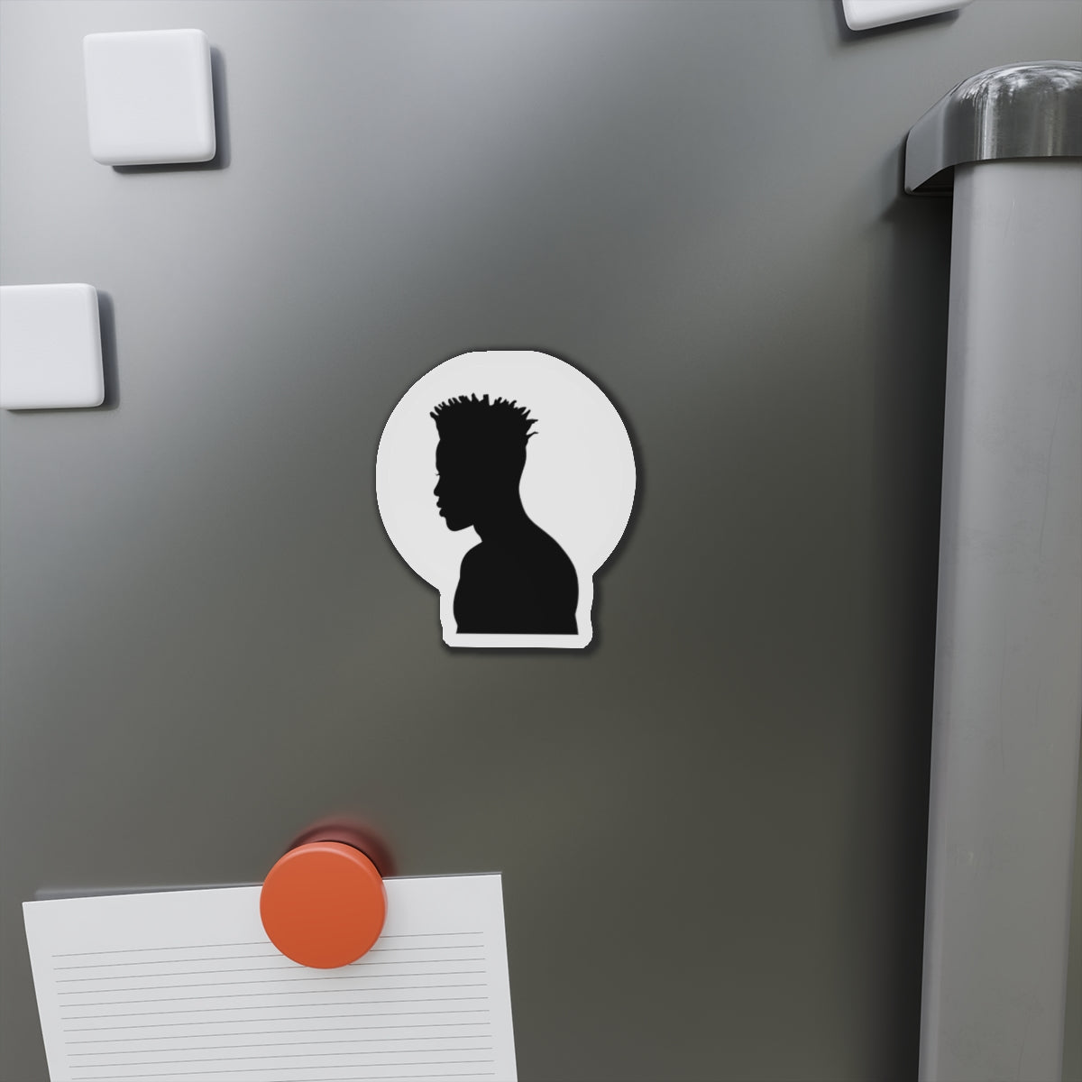 Black Male Head Silhouette — Magnet