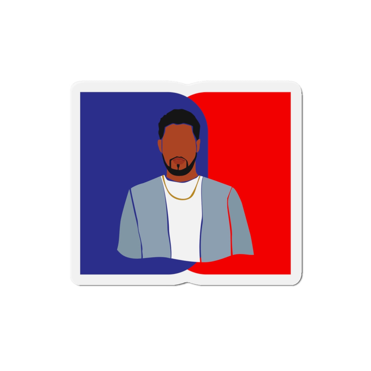 Minimalist Male Blue & Red — Magnet
