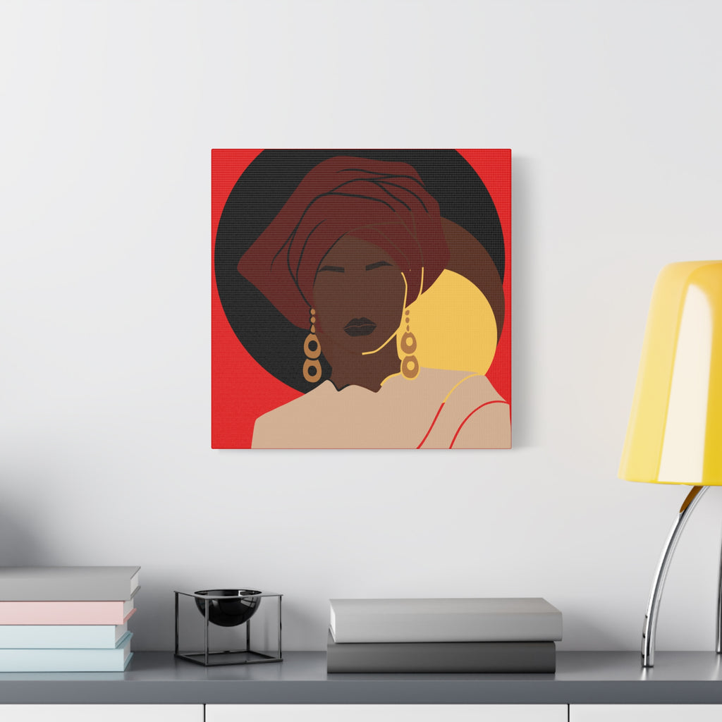 African Woman Black, Brown, and Yellow — Canvas Art