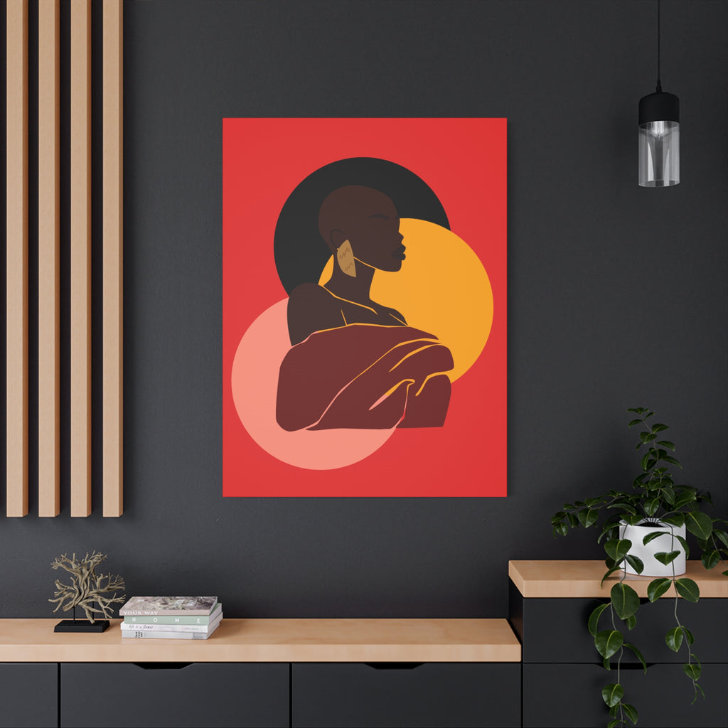 Bold Woman with Circles  –Canvas Art