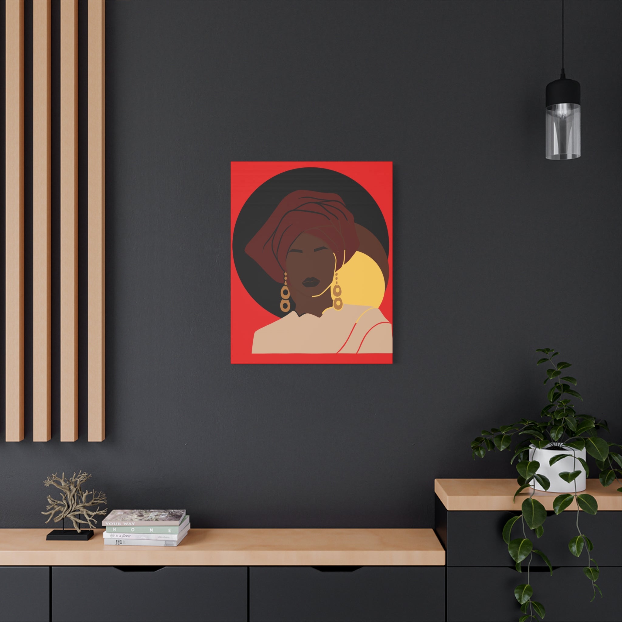 African Woman Black, Brown, and Yellow — Canvas Art