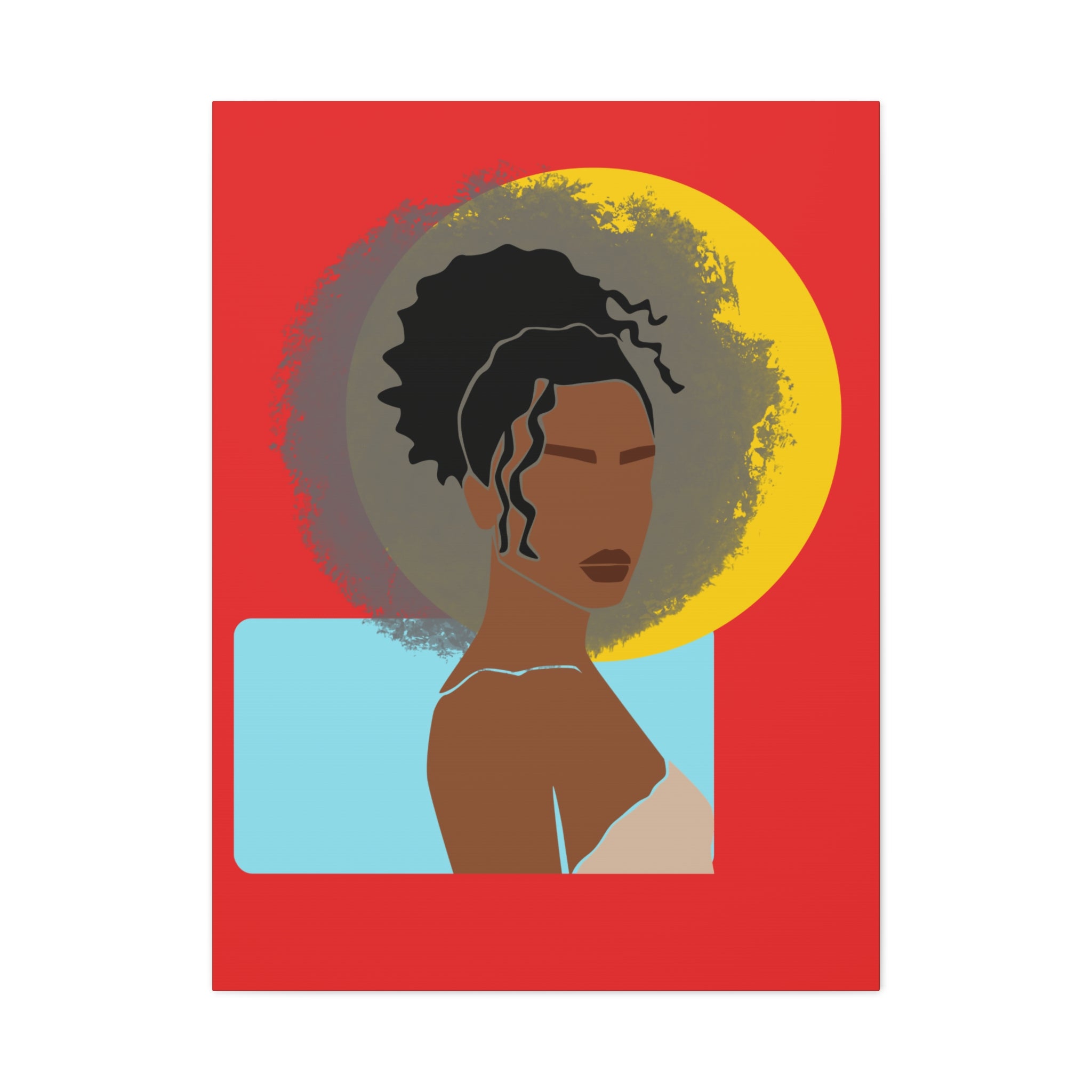 Woman With Curly Bun — Canvas Art