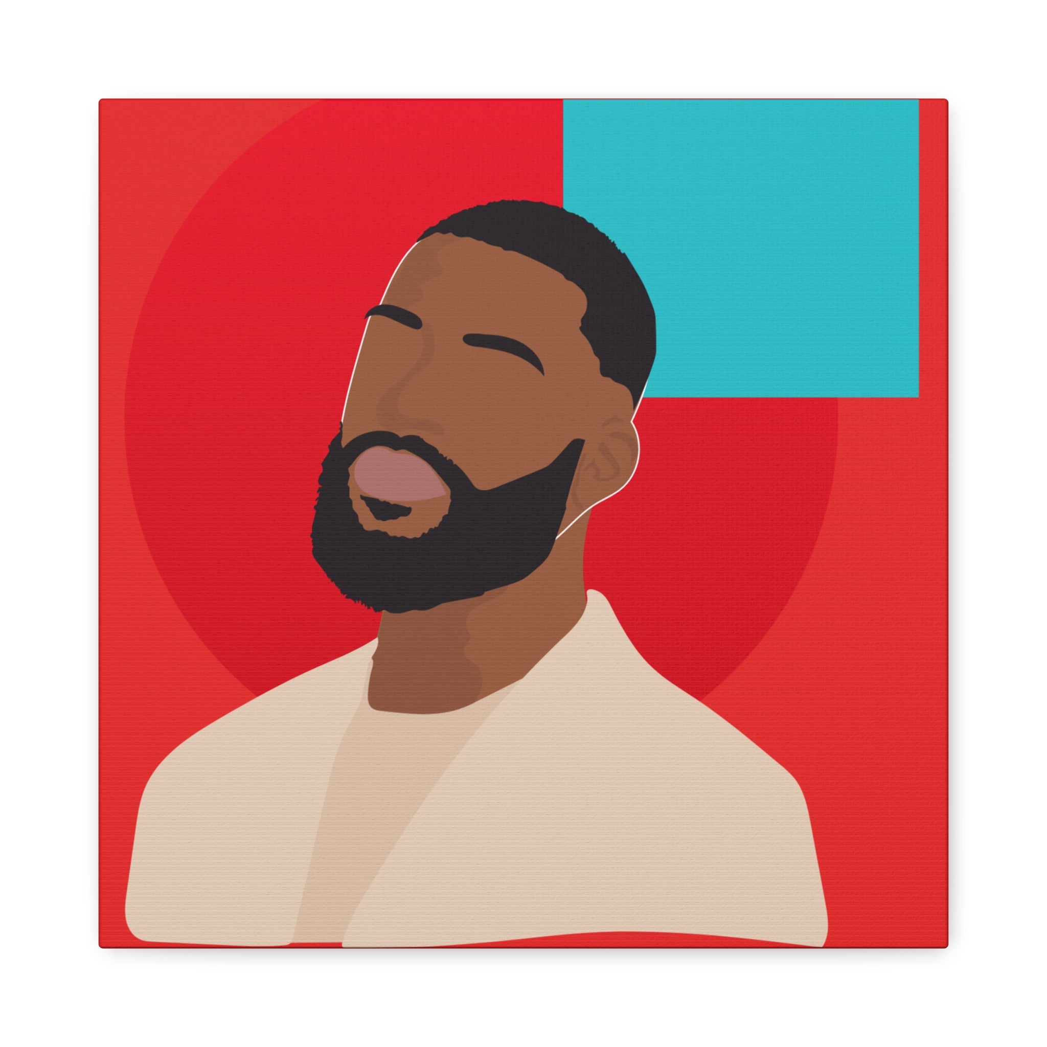 Male Modern Red & Teal — Canvas Art
