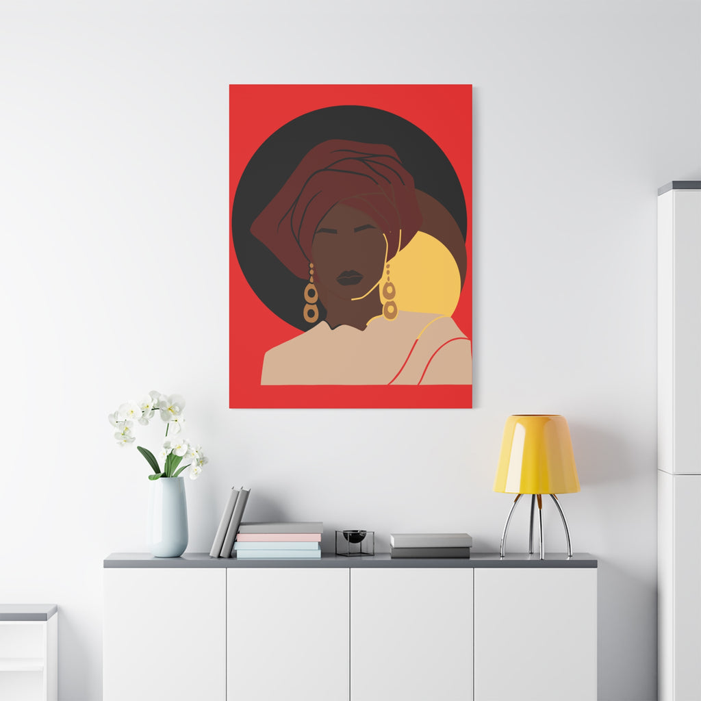 African Woman Black, Brown, and Yellow — Canvas Art