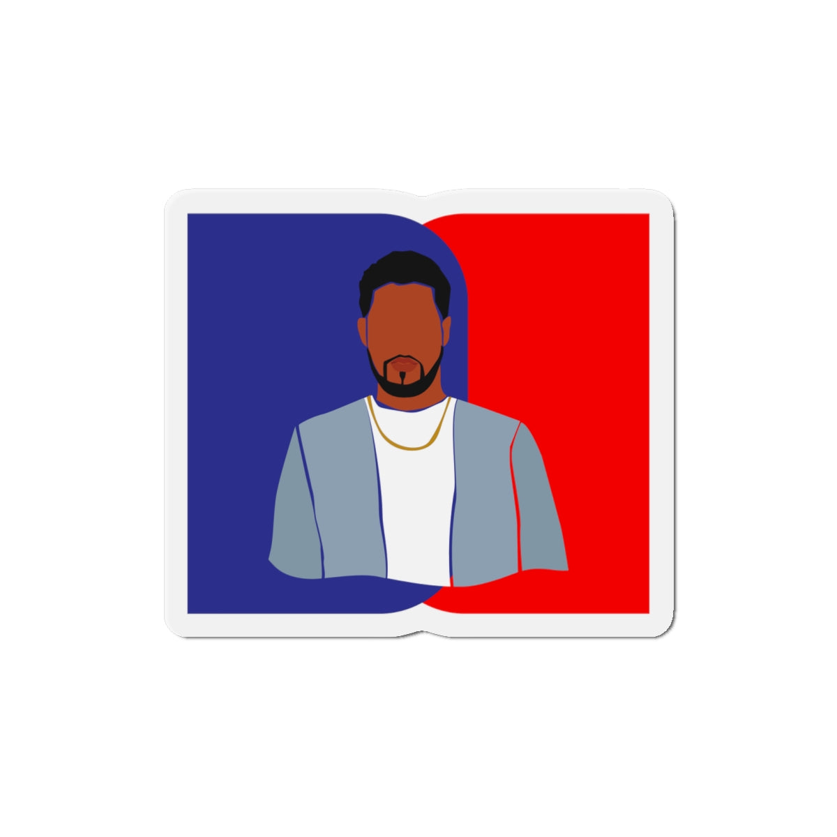 Minimalist Male Blue & Red — Magnet