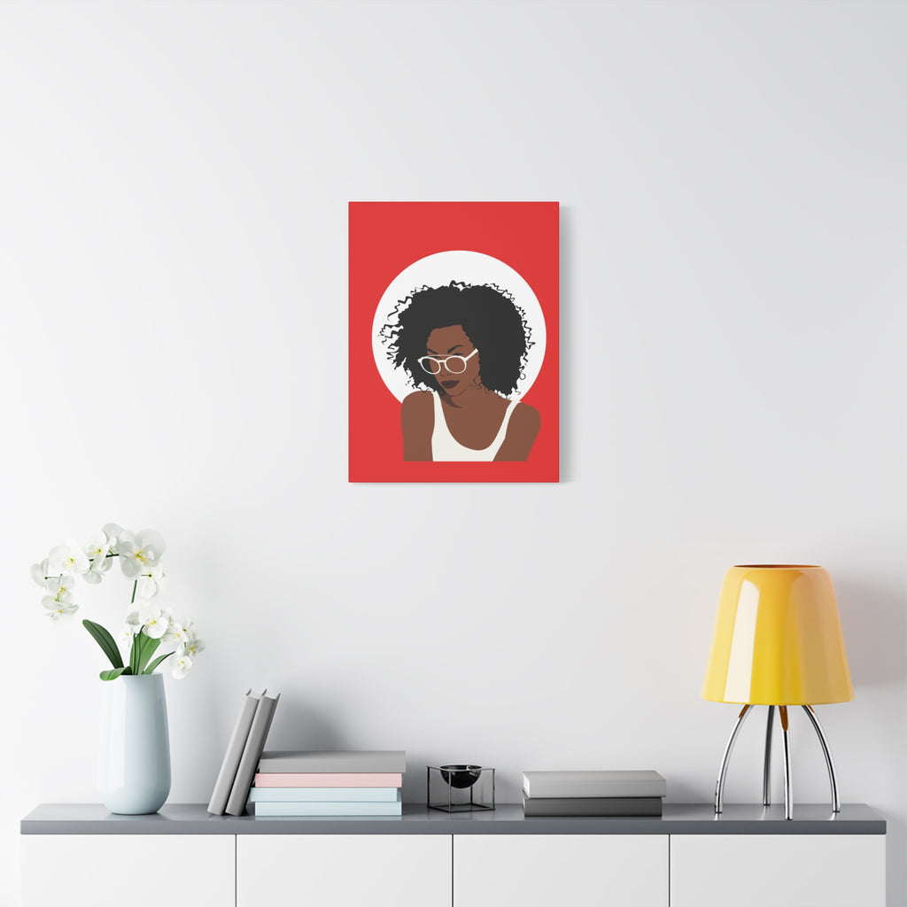 Afro Woman with Glasses — Canvas Art