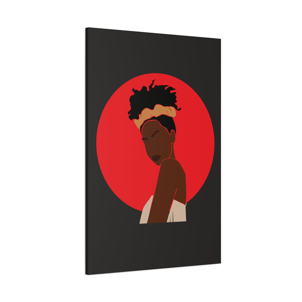 Woman Silhouette with Red Sun — Canvas Art