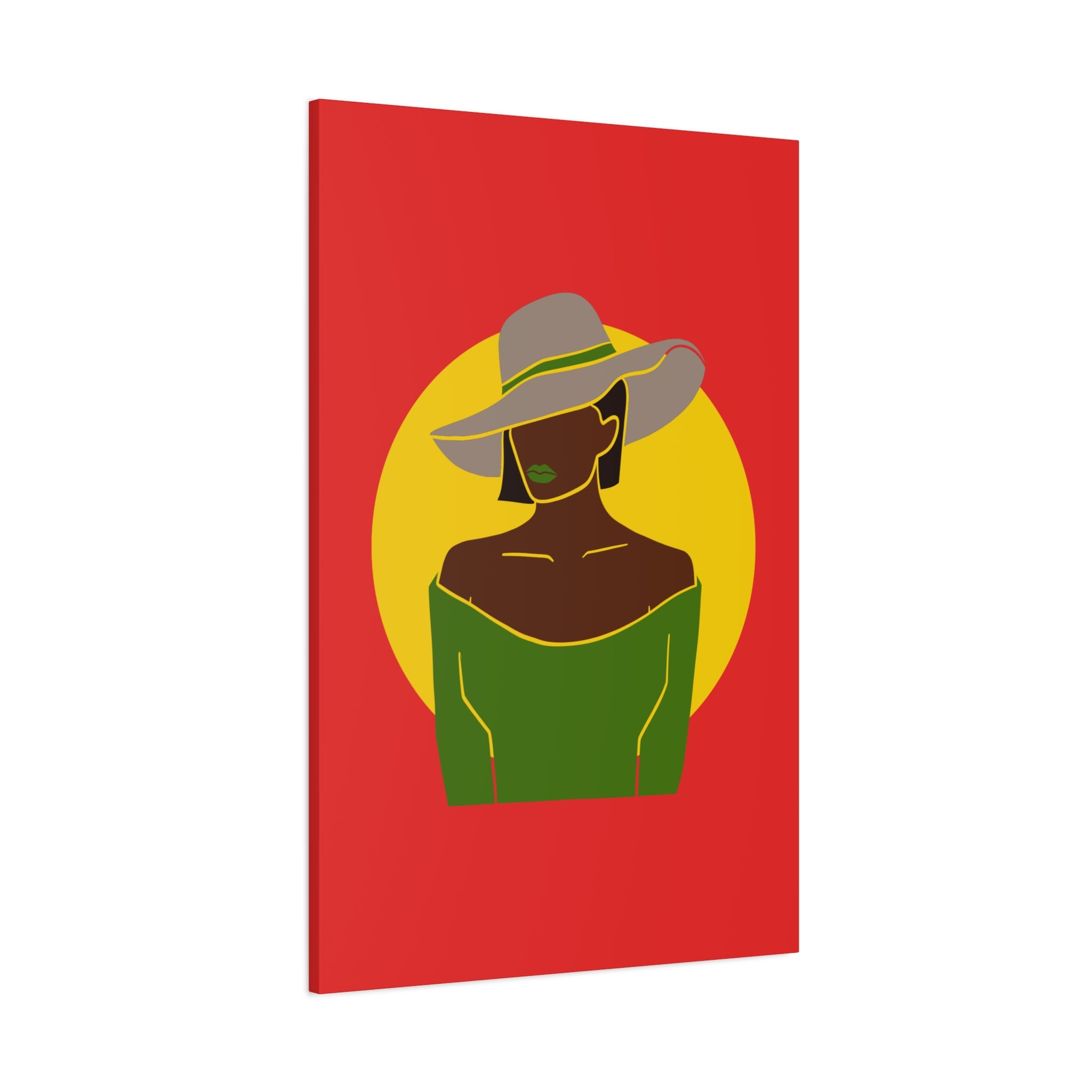 Afro Woman with Hat – Canvas Art