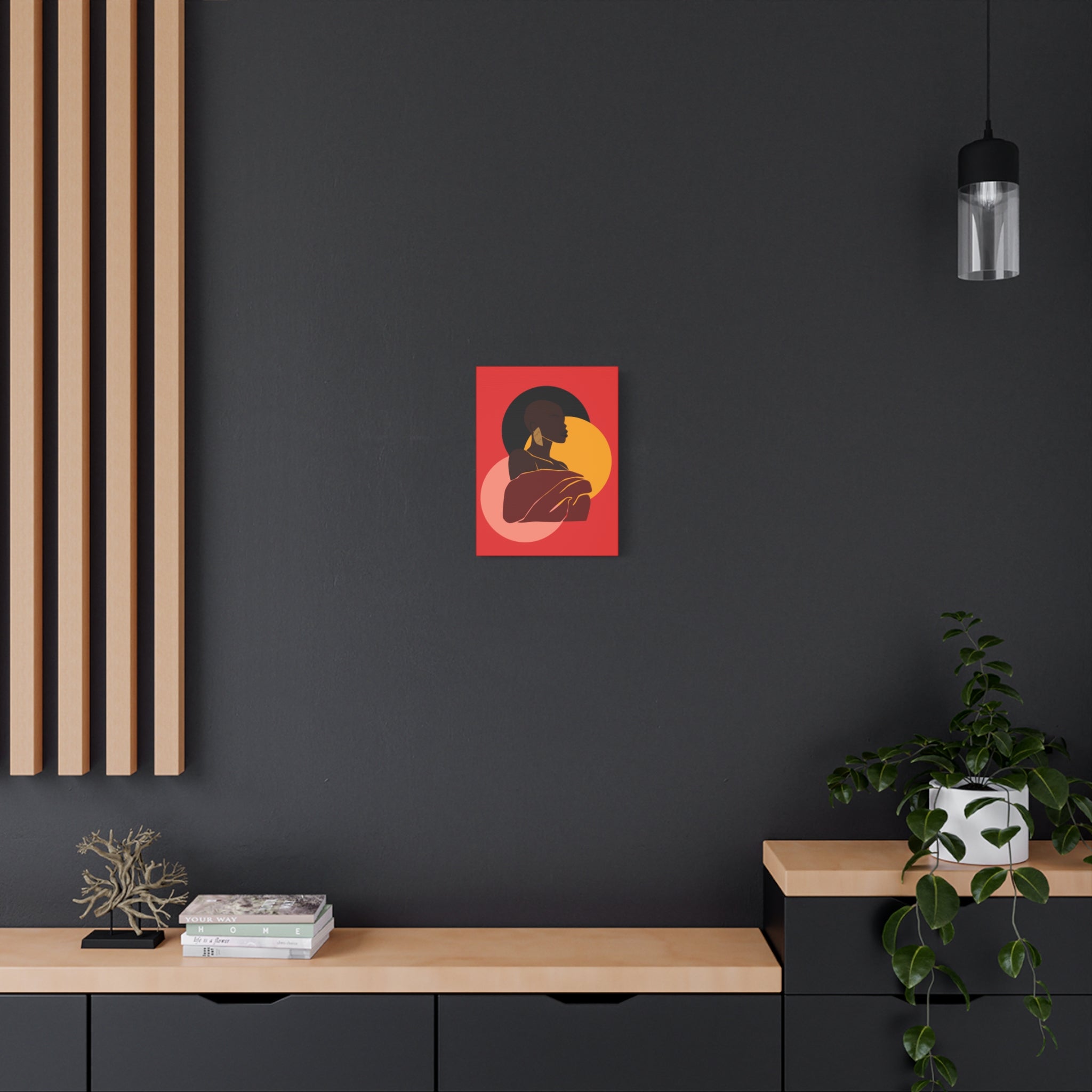 Bold Woman with Circles  –Canvas Art