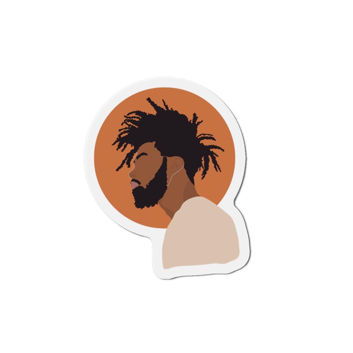 Afro Male Silhouette —  Magnet