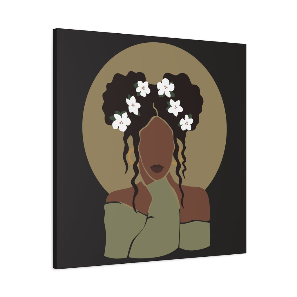 Floral Halo Woman – Canvas Art