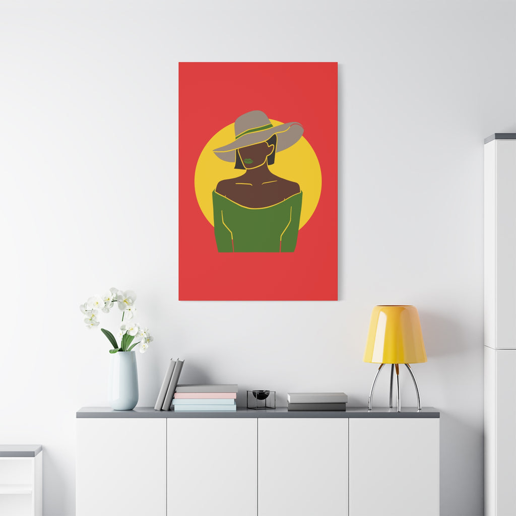 Afro Woman with Hat – Canvas Art