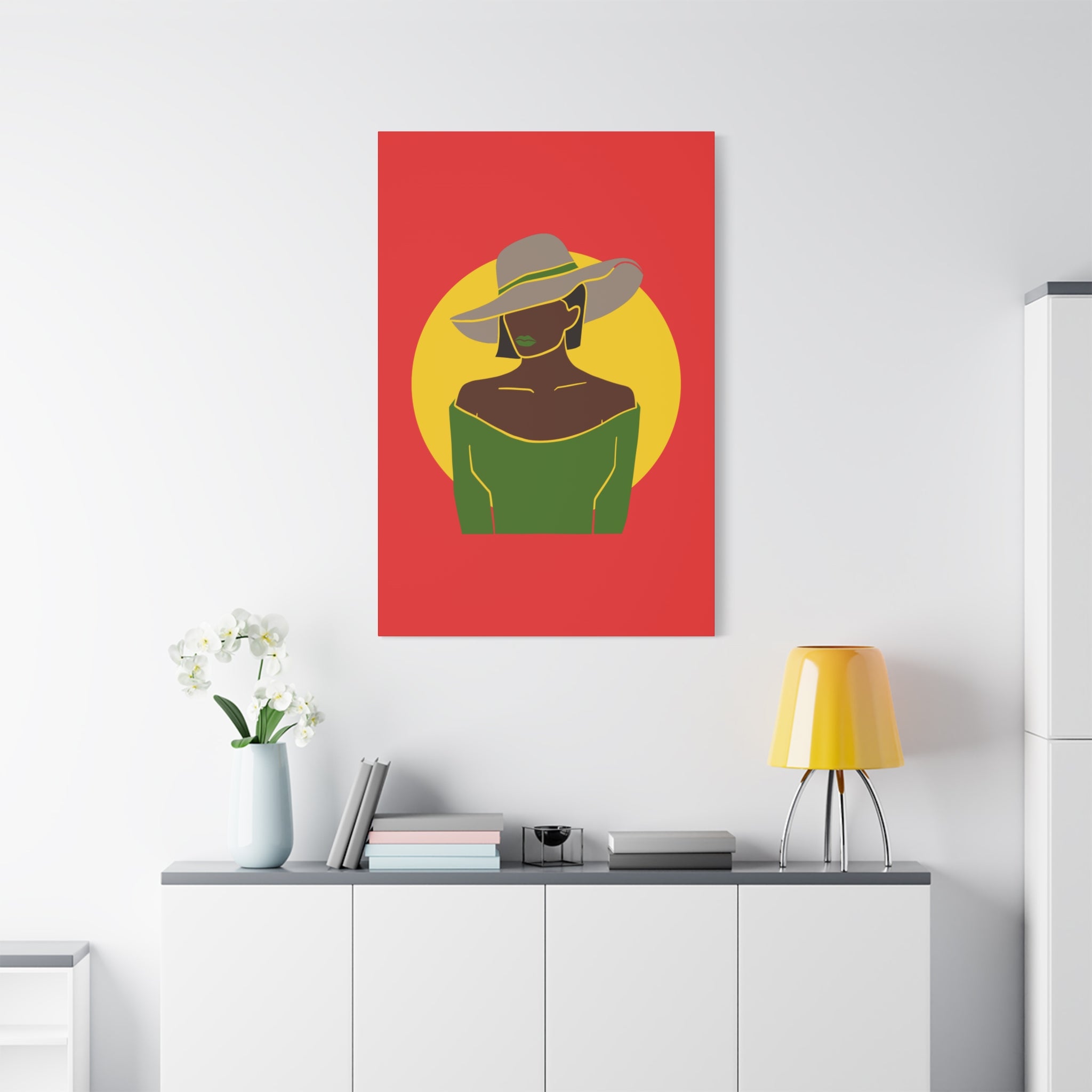 Afro Woman with Hat – Canvas Art