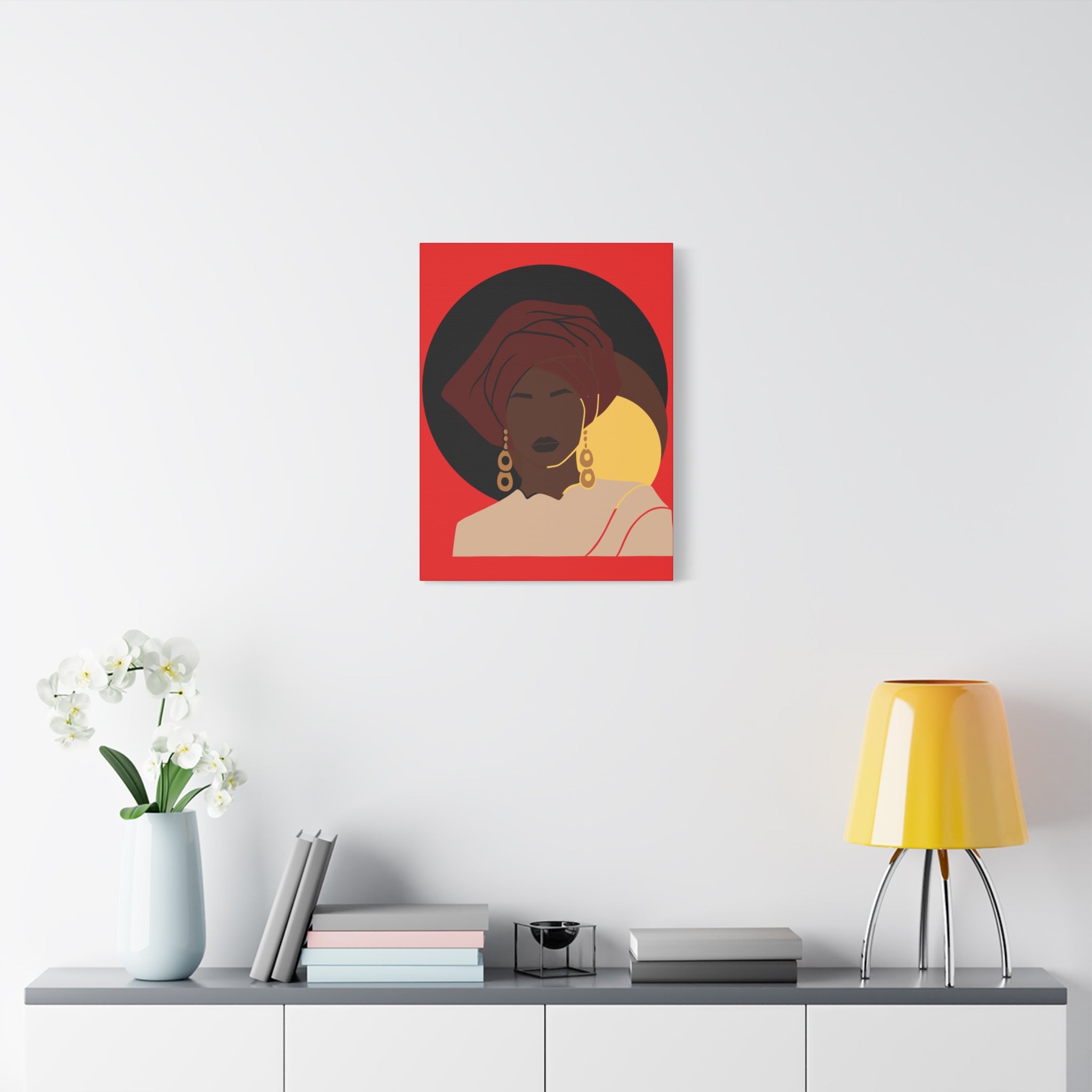 African Woman Black, Brown, and Yellow — Canvas Art