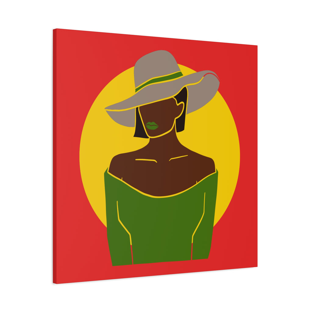 Afro Woman with Hat – Canvas Art