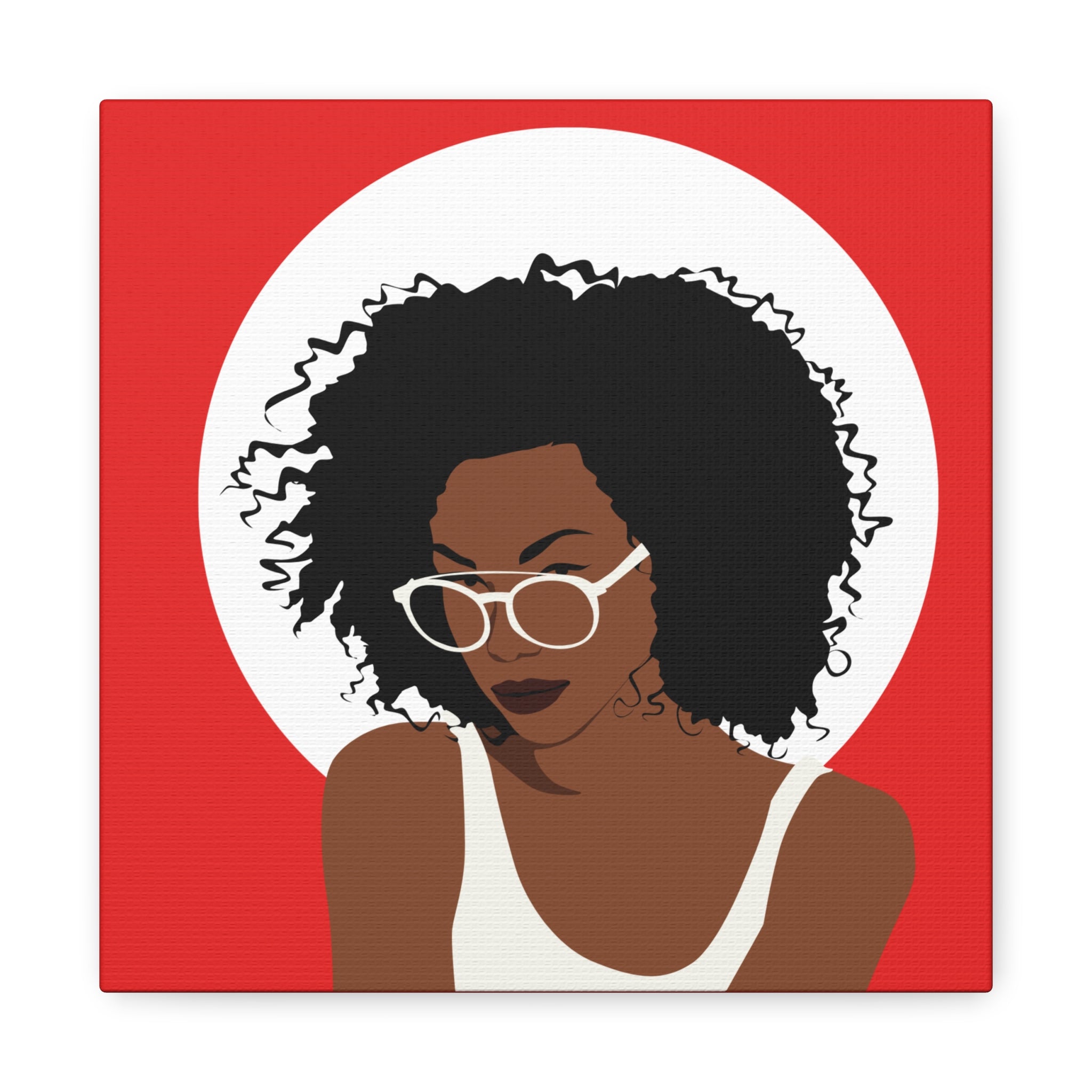 Afro Woman with Glasses — Canvas Art