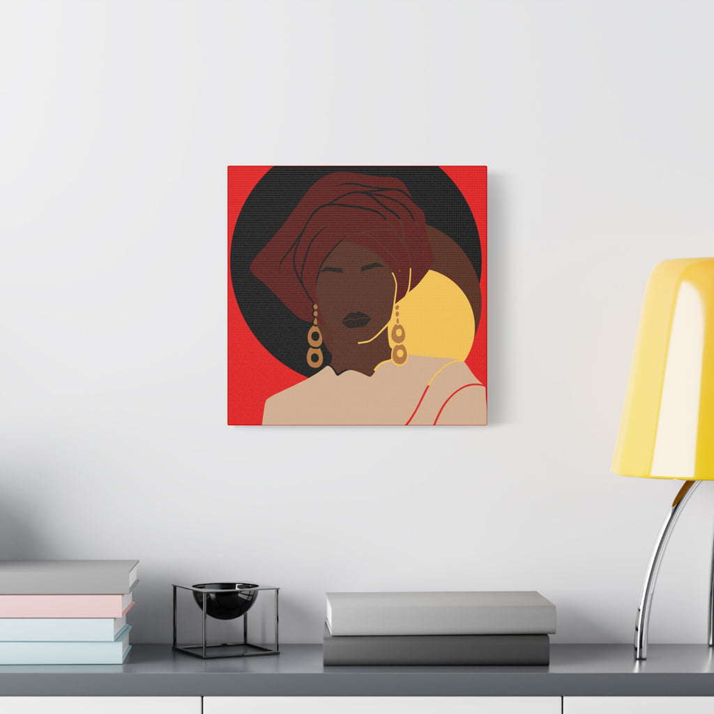 African Woman Black, Brown, and Yellow — Canvas Art