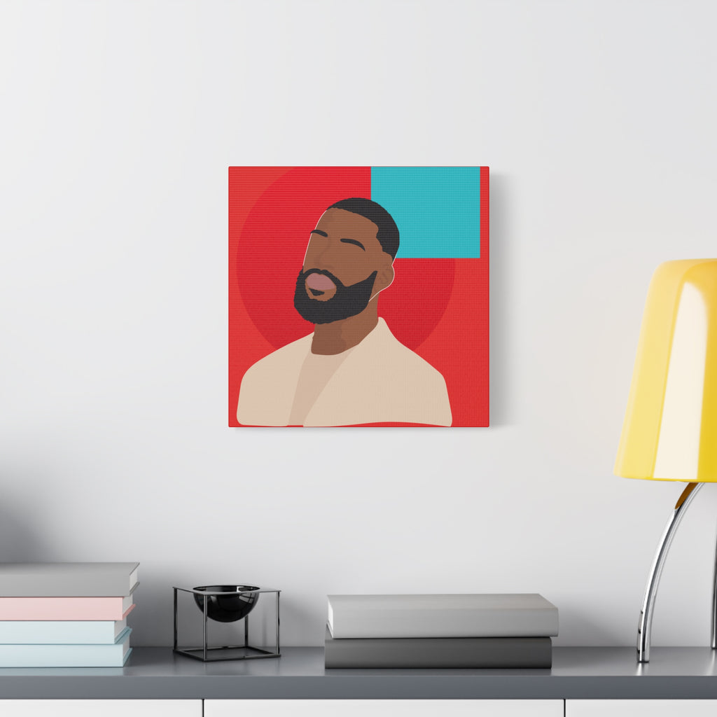 Male Modern Red & Teal — Canvas Art