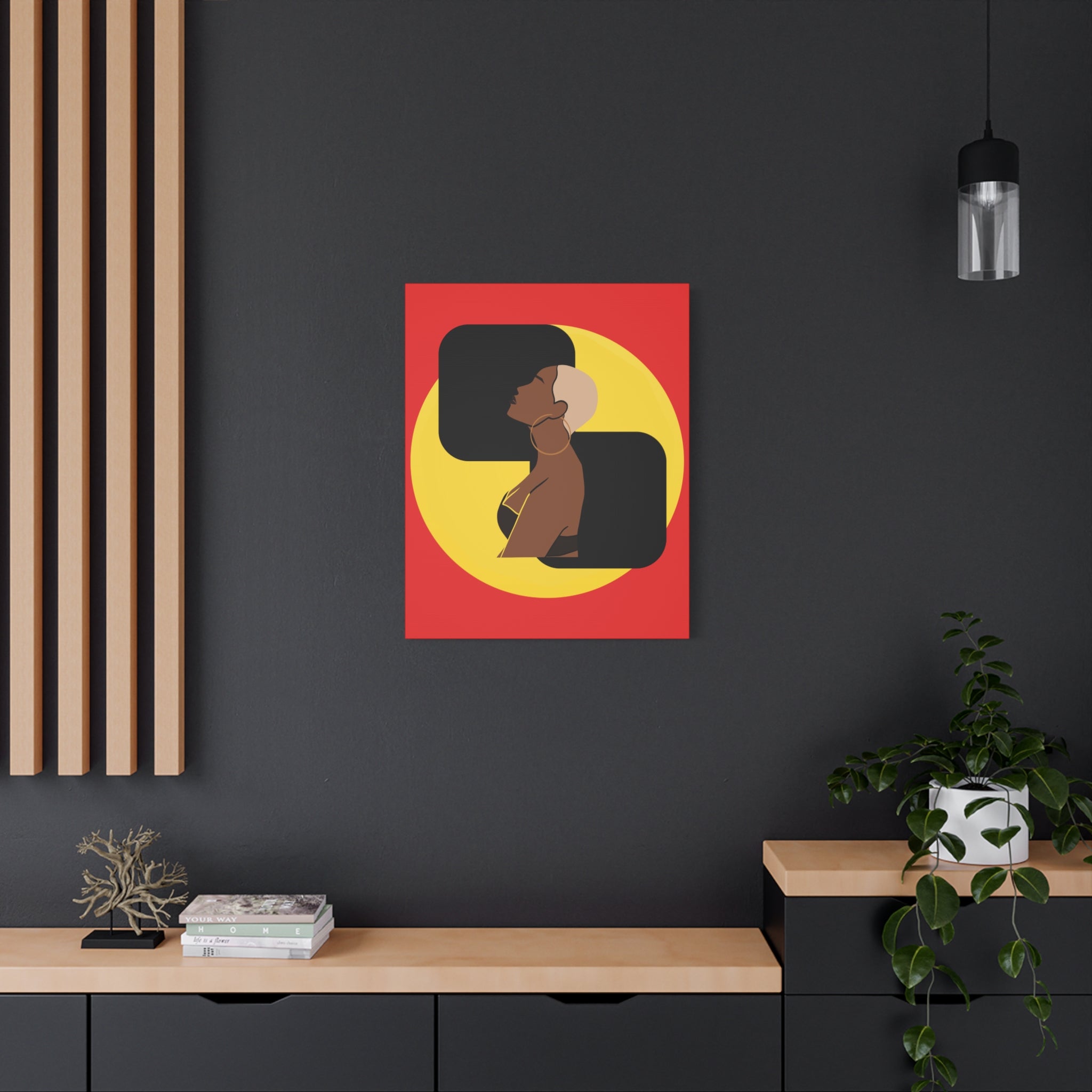 Bold Yellow and Black Woman – Canvas Art