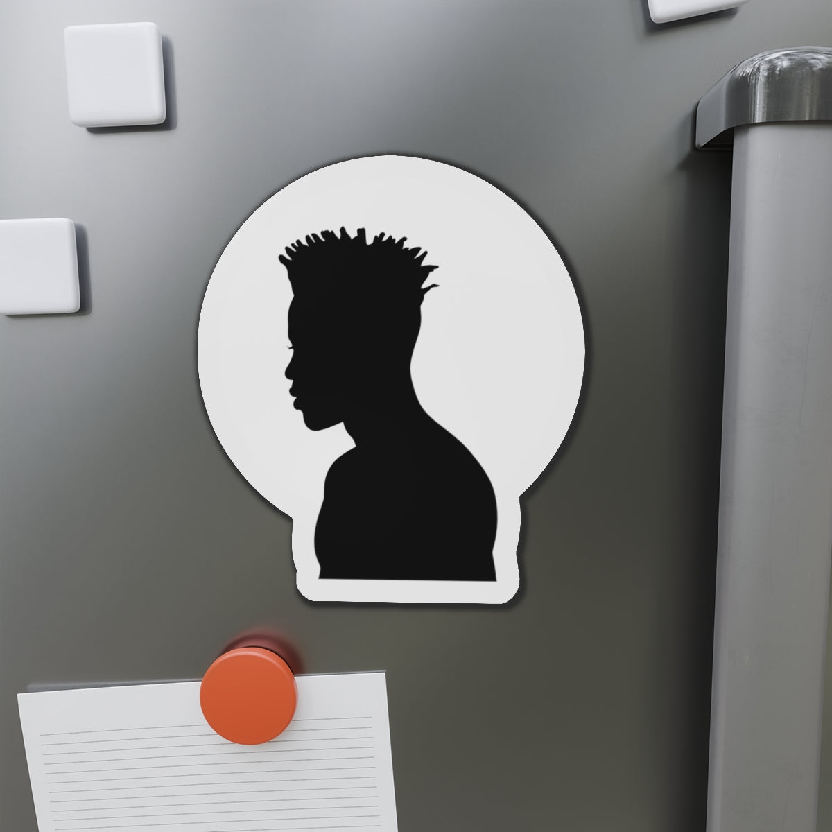 Black Male Head Silhouette — Magnet