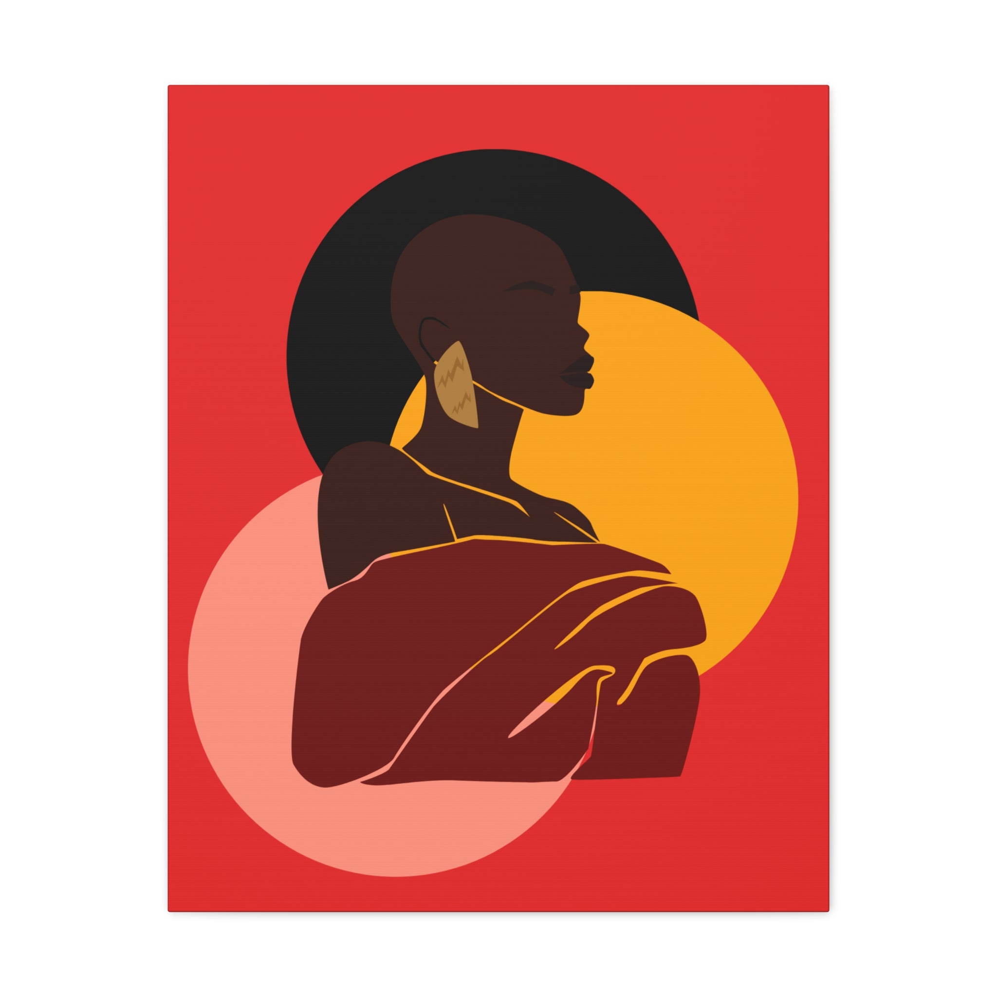 Bold Woman with Circles  –Canvas Art